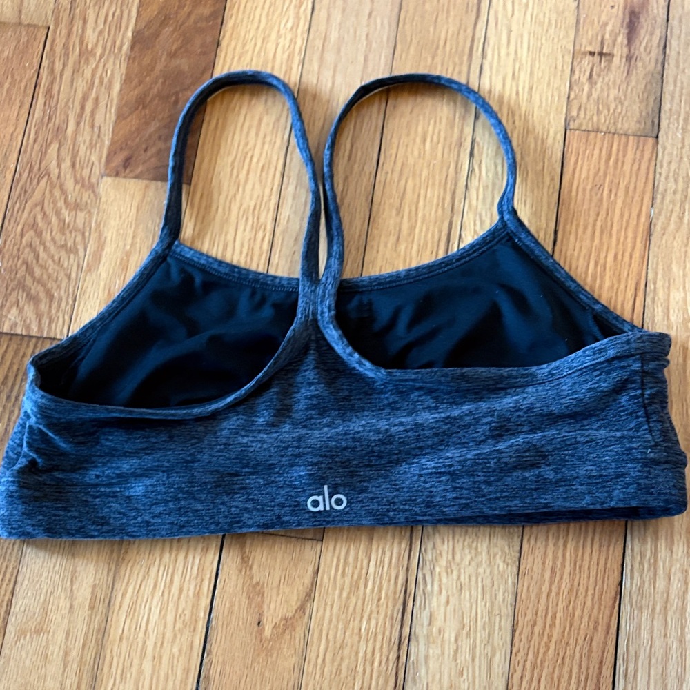 ALO Yoga Charcoal and Black Sports Bra
